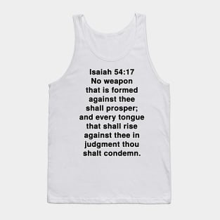 Isaiah 54:17  King James Version (KJV) Bible Verse Typography Tank Top